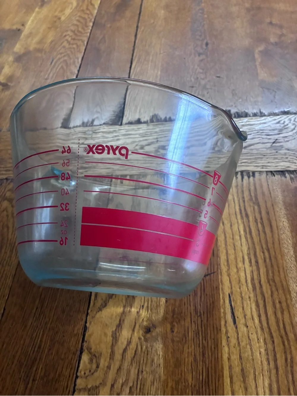 Glass Measuring Cup Set:  Pyrex 8 cups,  Pyrex 2 cups and 1 cup Anchor hocking